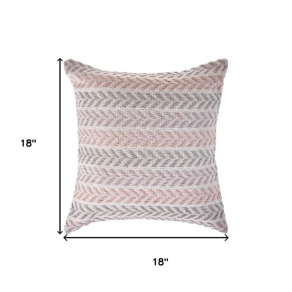 18" Purple And Pink Beach Chevron Cotton Throw Pillow Cover — view 1