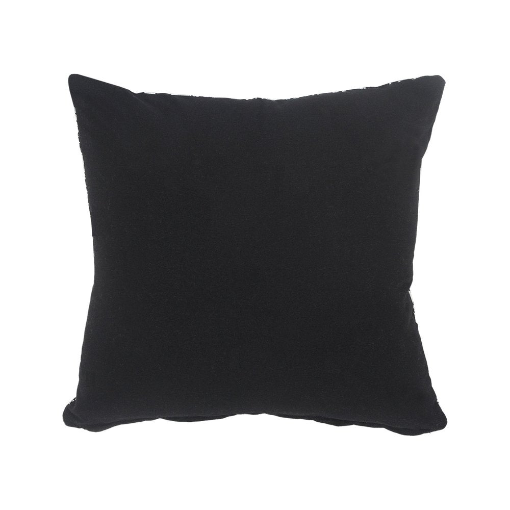20" Black And Silver Beach Cotton Throw Pillow Cover — view 6
