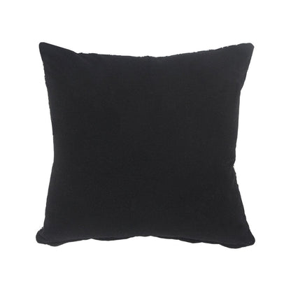 20" Black And Silver Beach Cotton Throw Pillow Cover