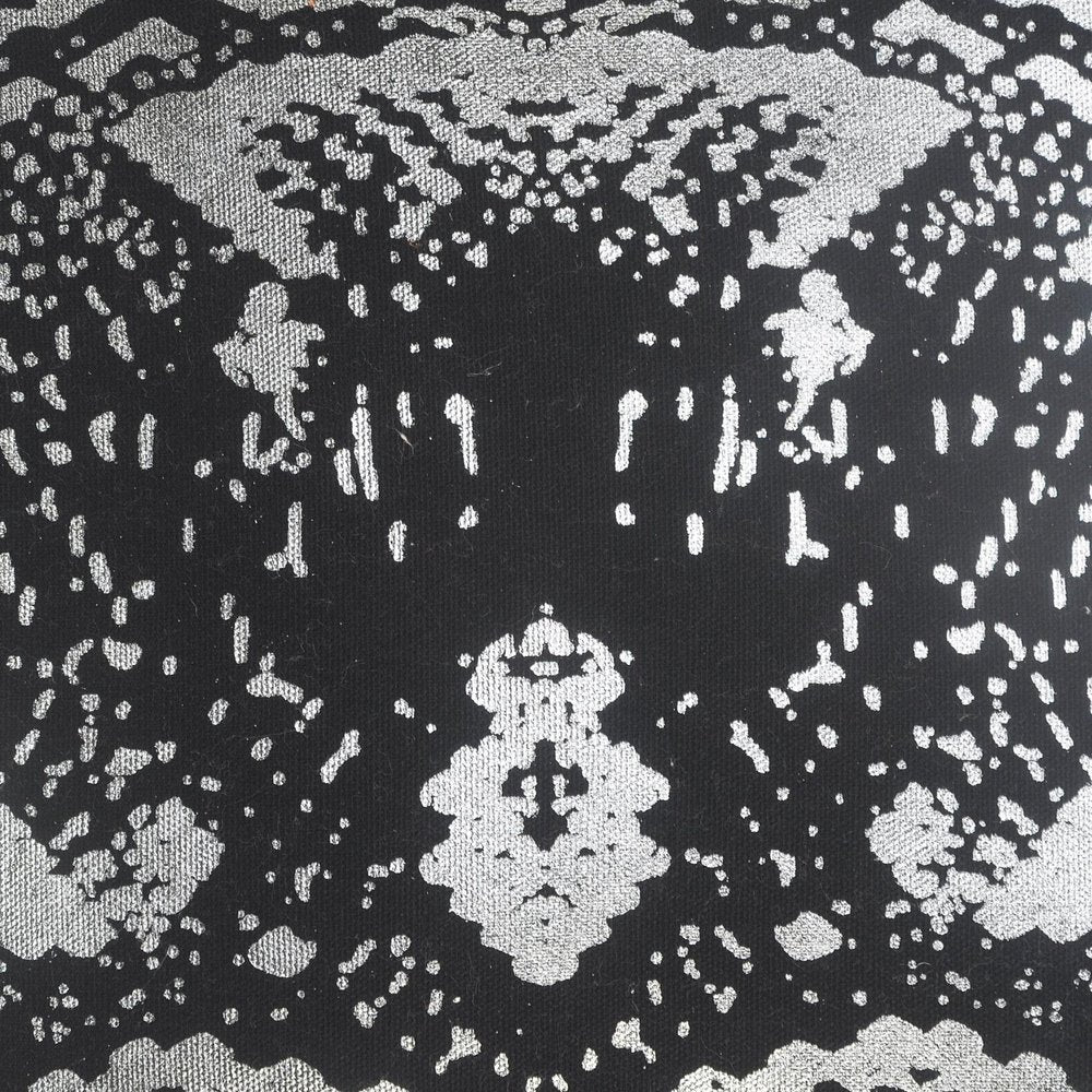 20" Black And Silver Beach Cotton Throw Pillow Cover — view 7