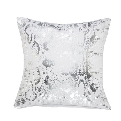 20" White And Silver Beach Cotton Throw Pillow Cover