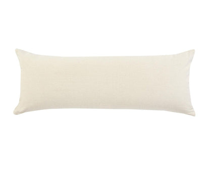 14" X 36" Lavender And Off White Lumbar Striped Cotton Throw Pillow Cover with Tufts