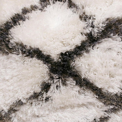 20" White And Black Diamond Throw Pillow Cover