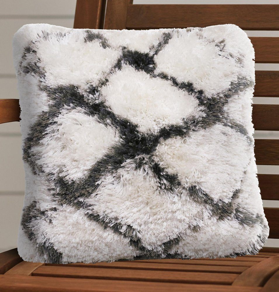 20" White And Black Diamond Throw Pillow Cover