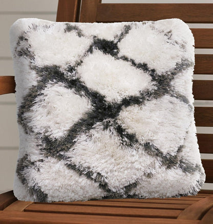 20" White And Black Diamond Throw Pillow Cover