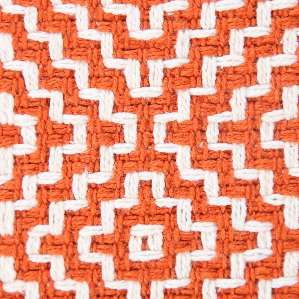20" Orange And White Diamond Cotton Throw Pillow Cover — view 5
