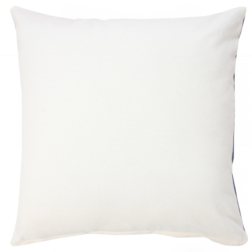 20" Blue And White Damask Cotton Throw Pillow Cover — view 4