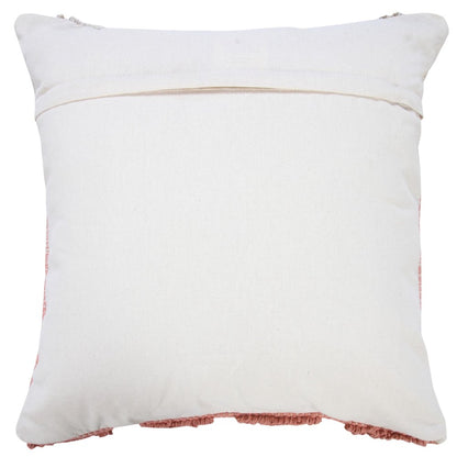 20" Pink And White Geometric Cotton Throw Pillow Cover with Texture