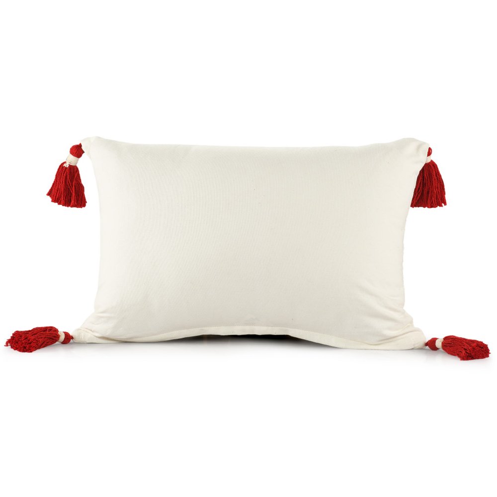 16" X 24" Red And White Lumbar Christmas Tree Plaid Cotton Throw Pillow Cover — view 4