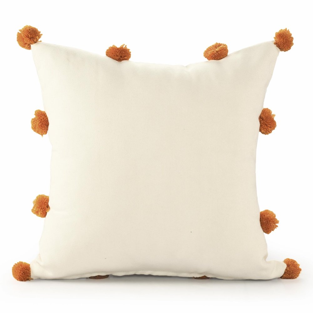 18" Beige And Orange The Beach is Where I Belong Throw Pillow