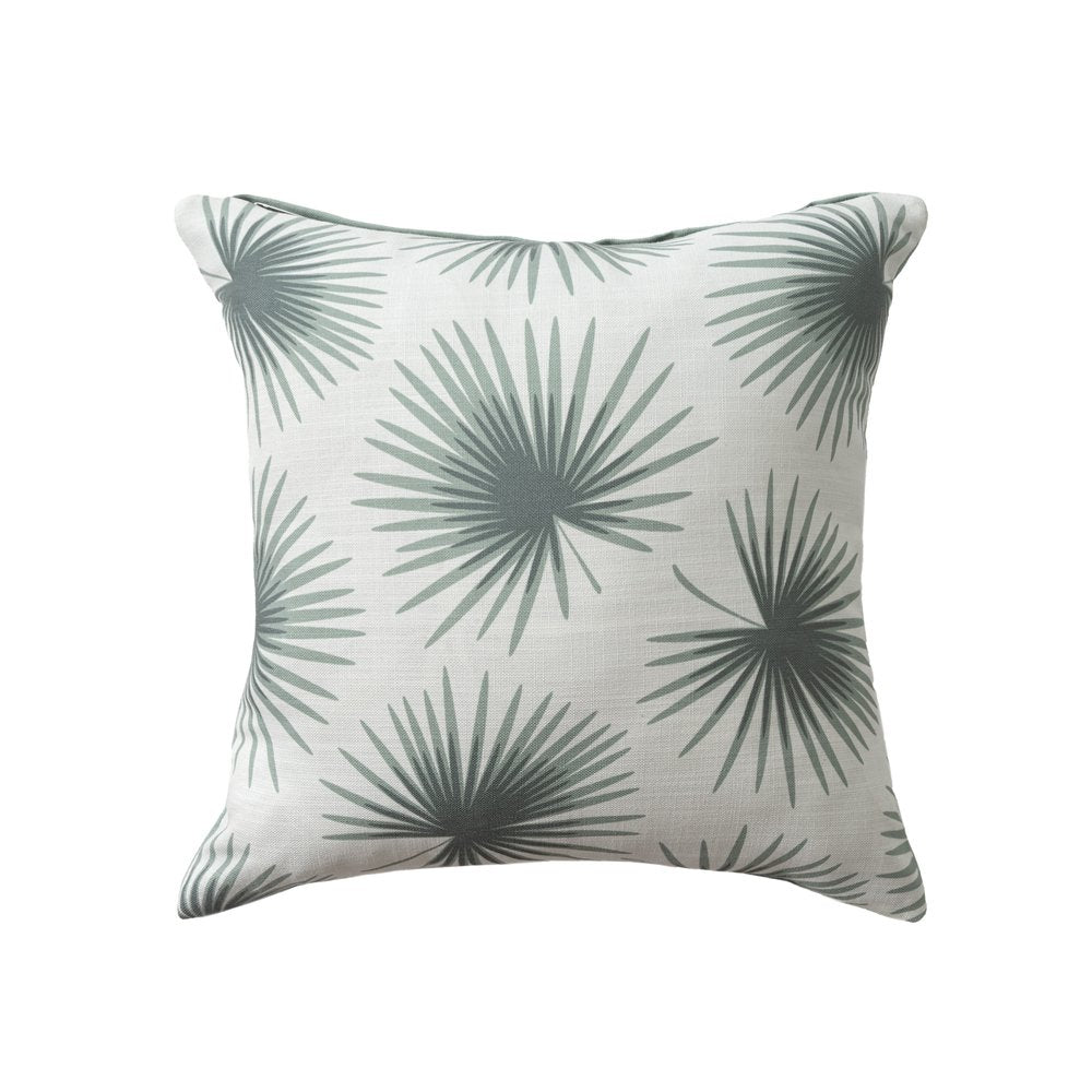 22" Green And White Floral Throw Pillow — view 1