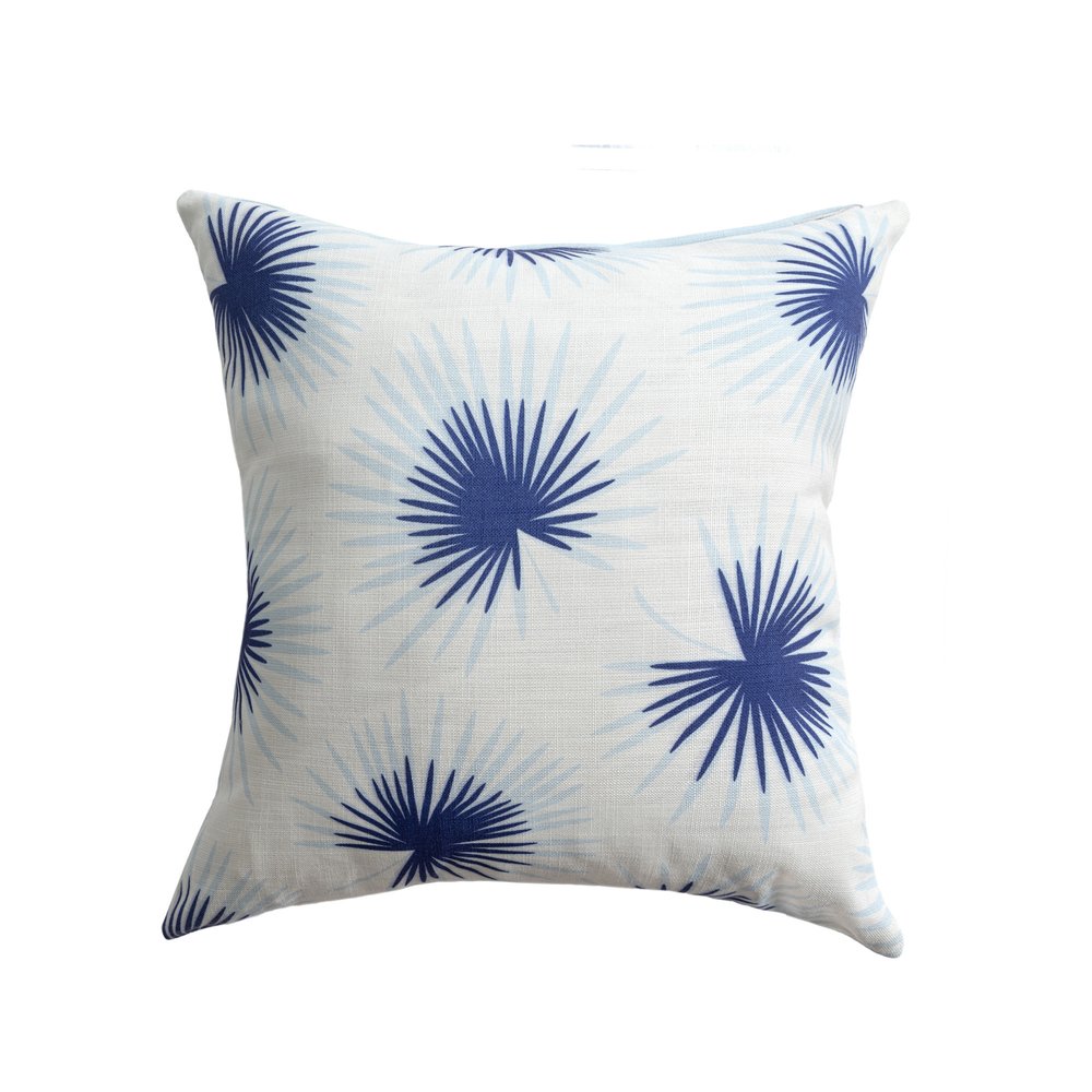 22" Navy Blue And White Floral Throw Pillow — view 11