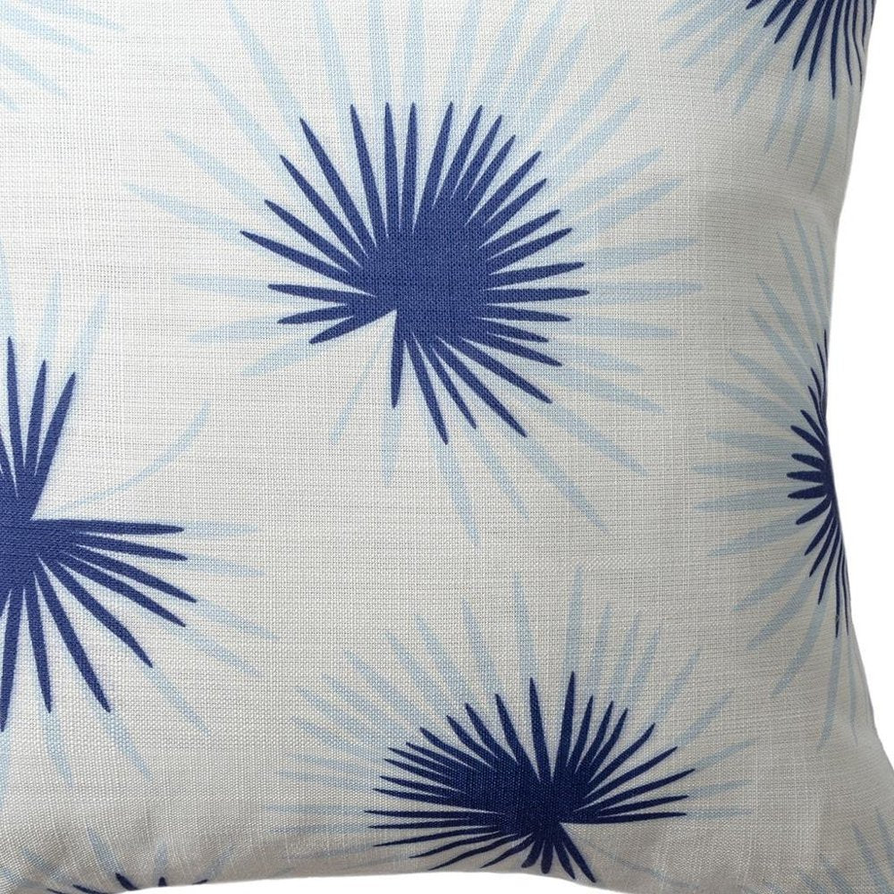 22" Navy Blue And White Floral Throw Pillow — view 7