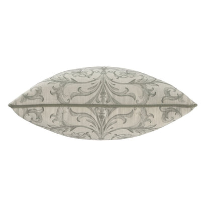 20" Sage And Ivory Damask Recycled Poly Linen Throw Pillow