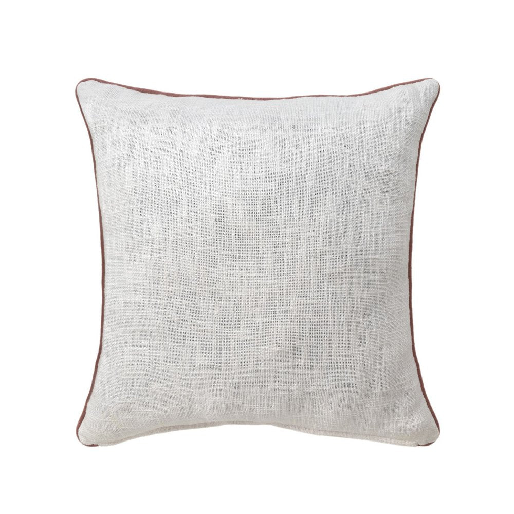 20" Ivory Slate Blue Terra Cotta And Sage Floral Cotton Throw Pillow