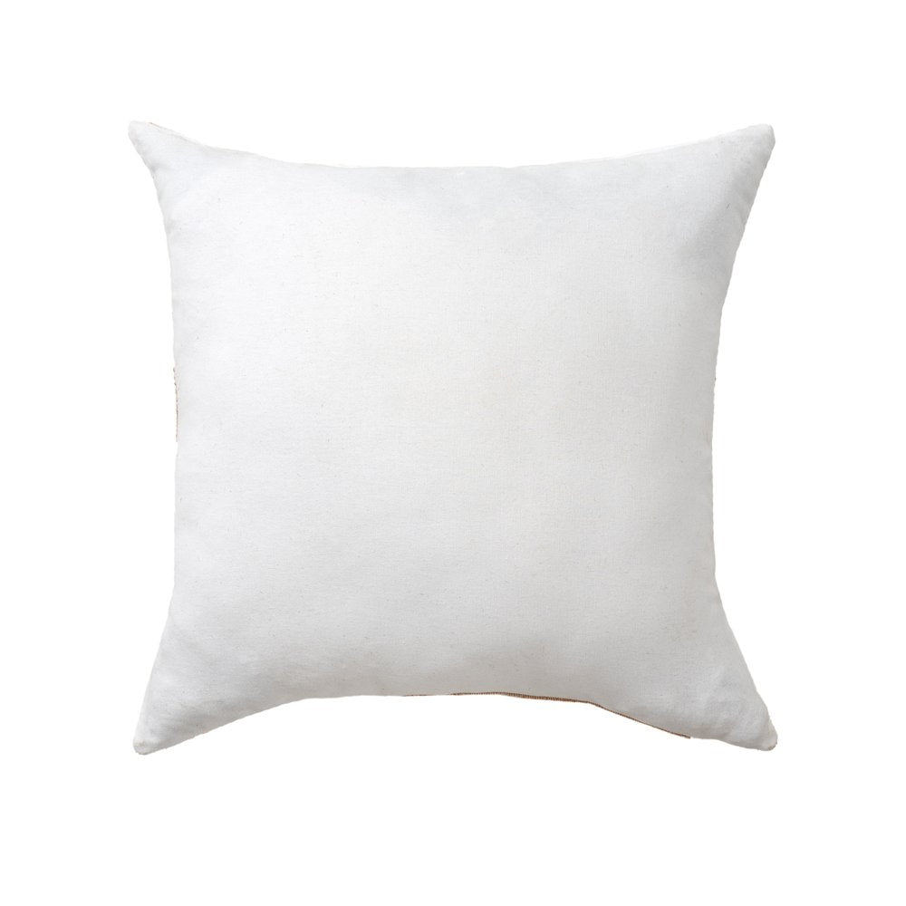 24" Rust And Ivory Striped Linen Blend Throw Pillow
