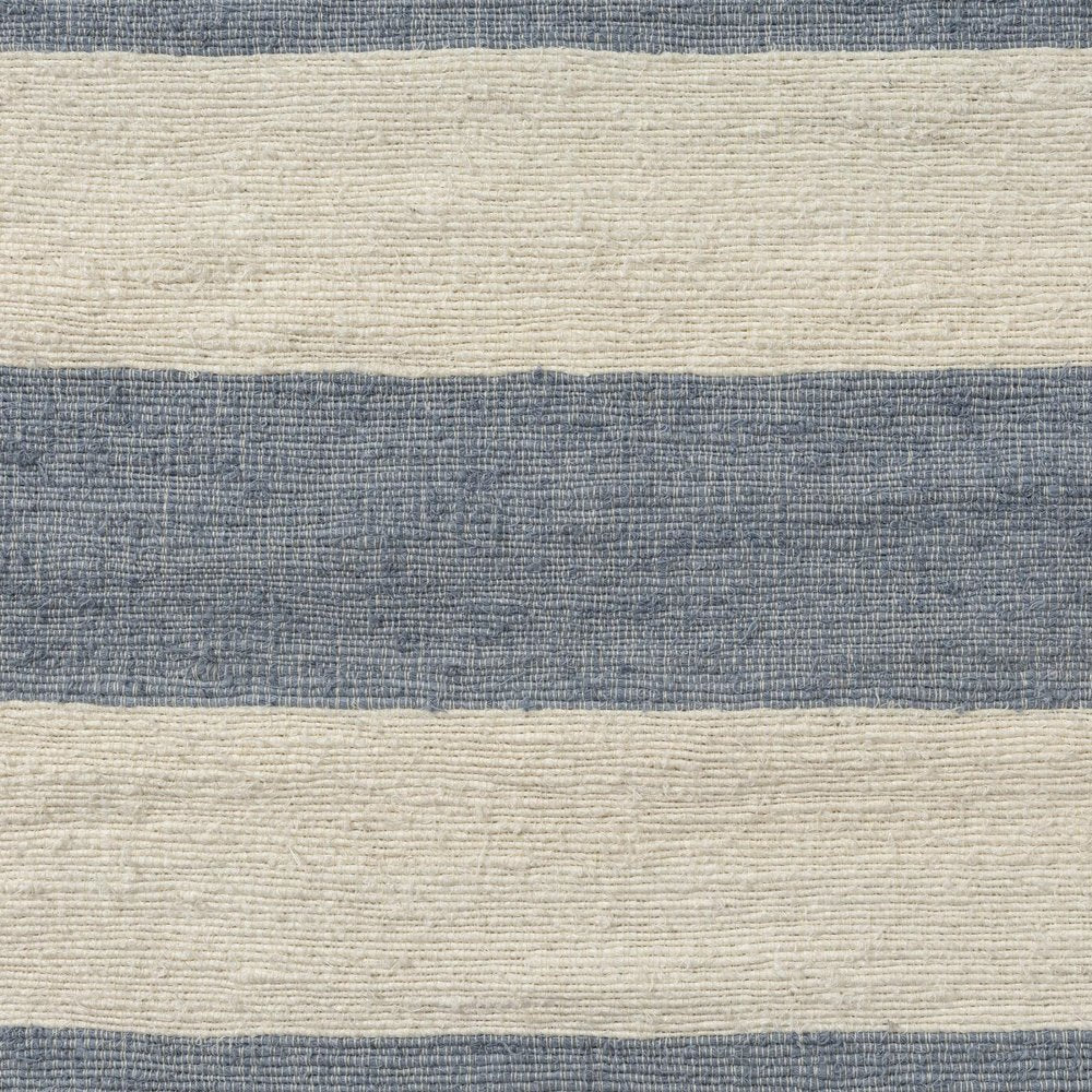 24" Blue And Ivory Striped Linen Blend Throw Pillow — view 5