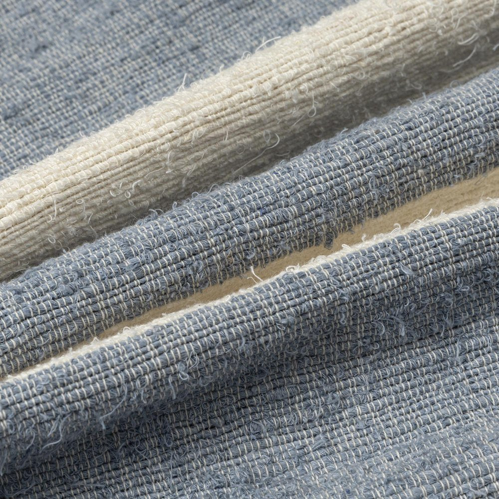 24" Blue And Ivory Striped Linen Blend Throw Pillow — view 9