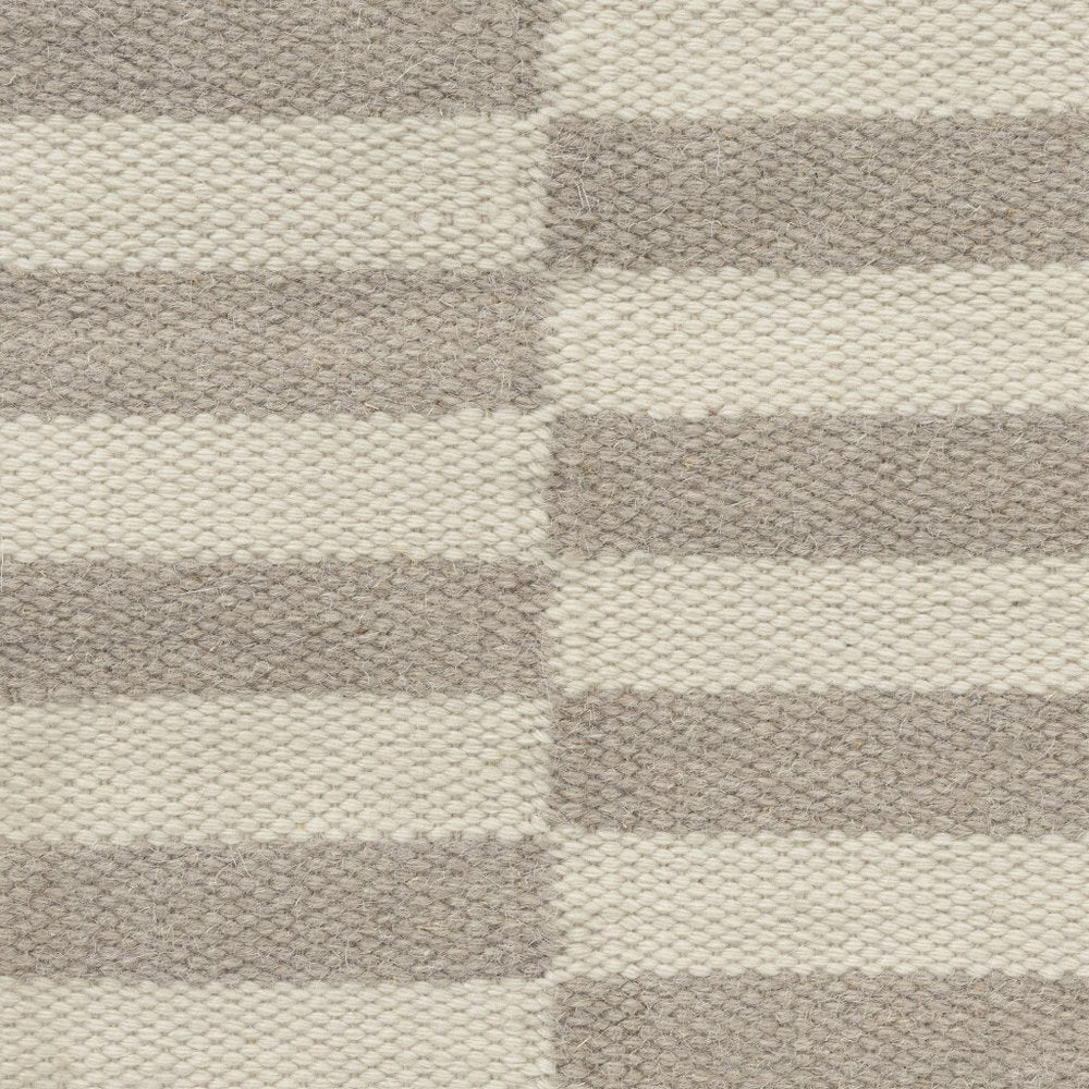 24" Beige Brown And Gray Striped Wool Blend Throw Pillow — view 6
