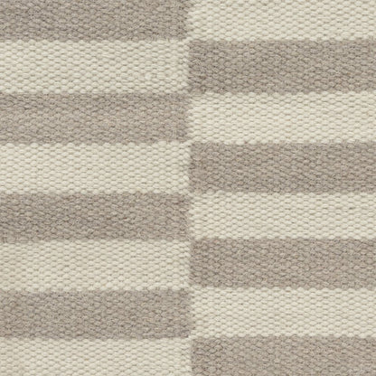 24" Beige Brown And Gray Striped Wool Blend Throw Pillow