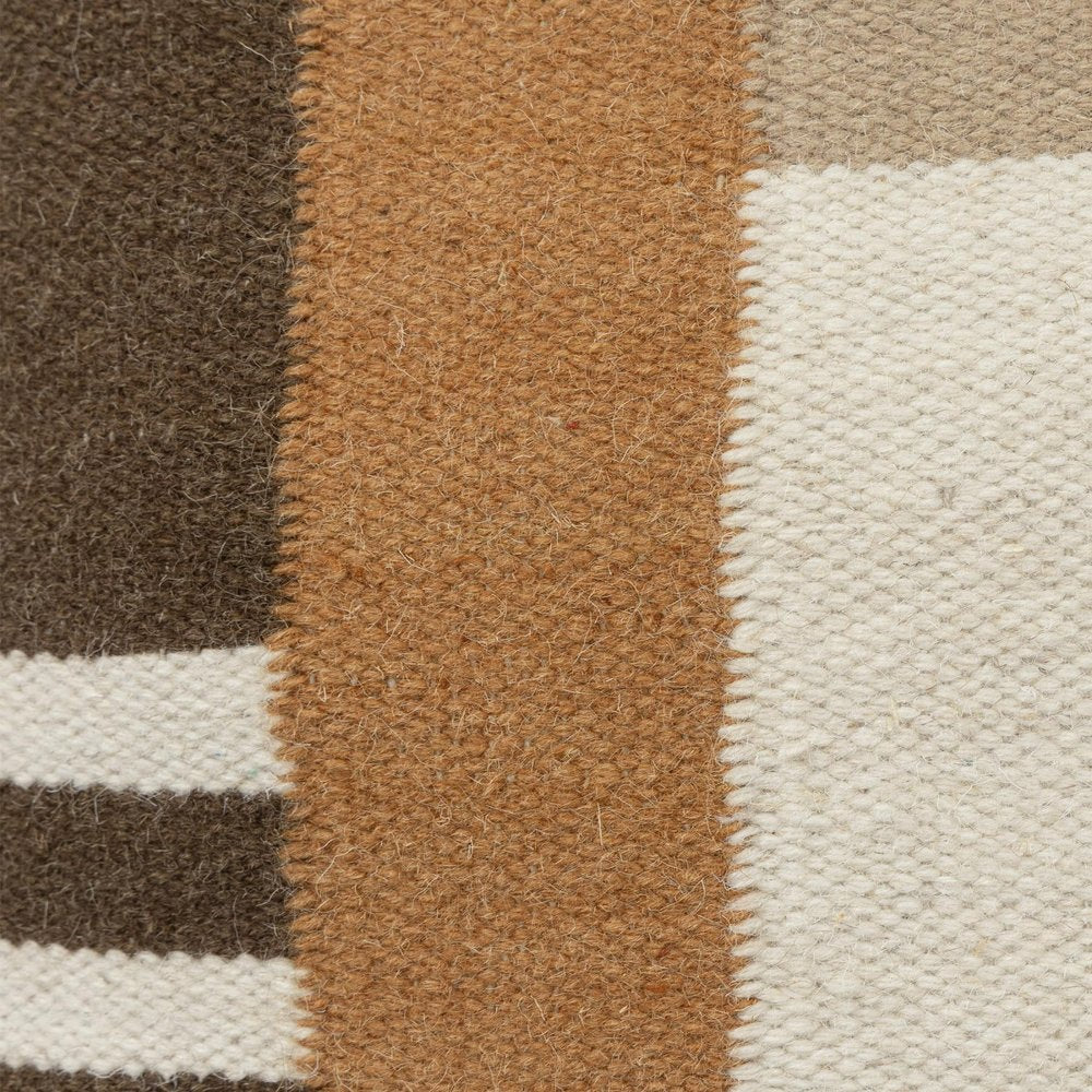 24" Beige Brown And Orange Geometric Wool Blend Throw Pillow — view 6