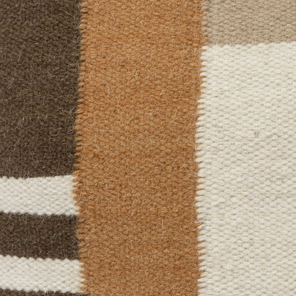 24" Beige Brown And Orange Geometric Wool Blend Throw Pillow
