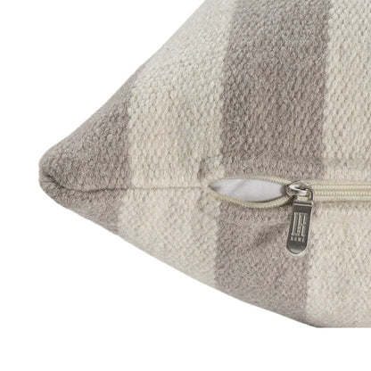 24" Beige Brown Burnt Orange And Gray Geometric Wool Blend Throw Pillow