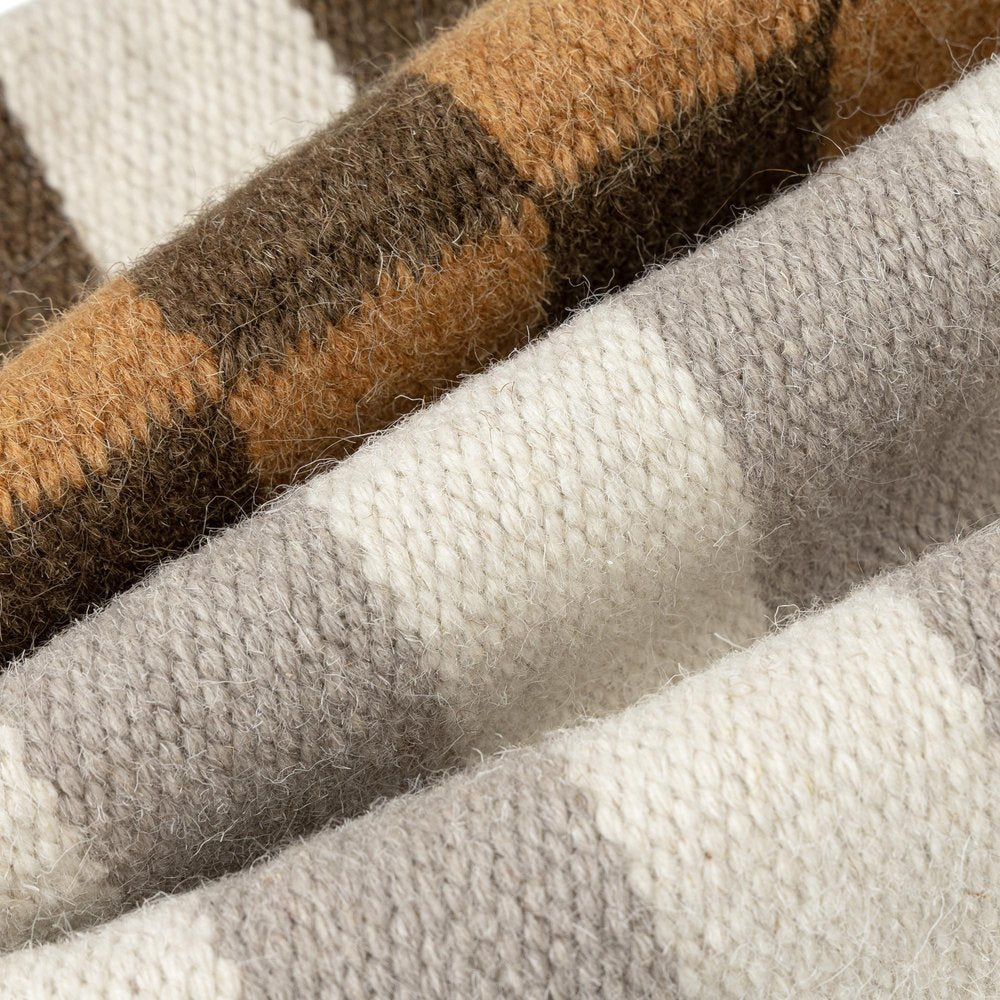 24" Beige Brown Burnt Orange And Gray Geometric Wool Blend Throw Pillow — view 3