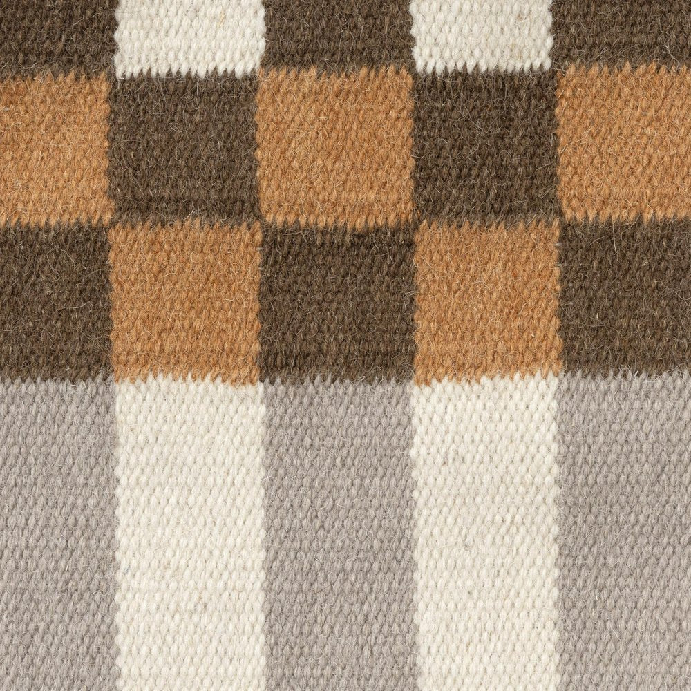 24" Beige Brown Burnt Orange And Gray Geometric Wool Blend Throw Pillow