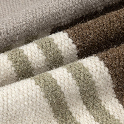 24" Beige Brown Gray And Green Geometric Wool Blend Throw Pillow