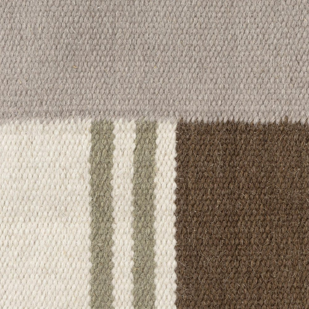 24" Beige Brown Gray And Green Geometric Wool Blend Throw Pillow — view 6