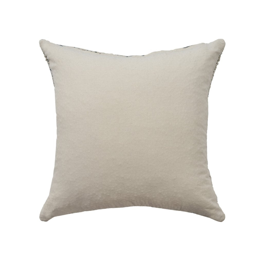 22" Ivory And Blue Striped Wool Blend Throw Pillow — view 5