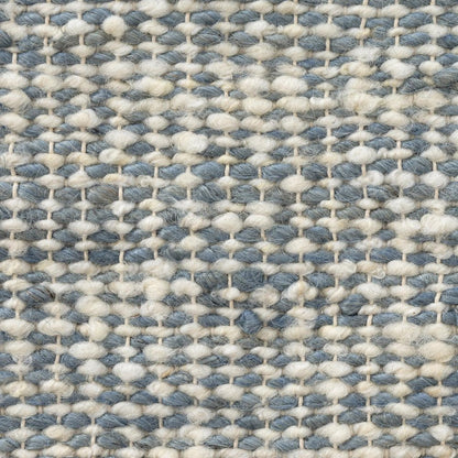 22" Ivory And Blue Striped Wool Blend Throw Pillow HomeRoots