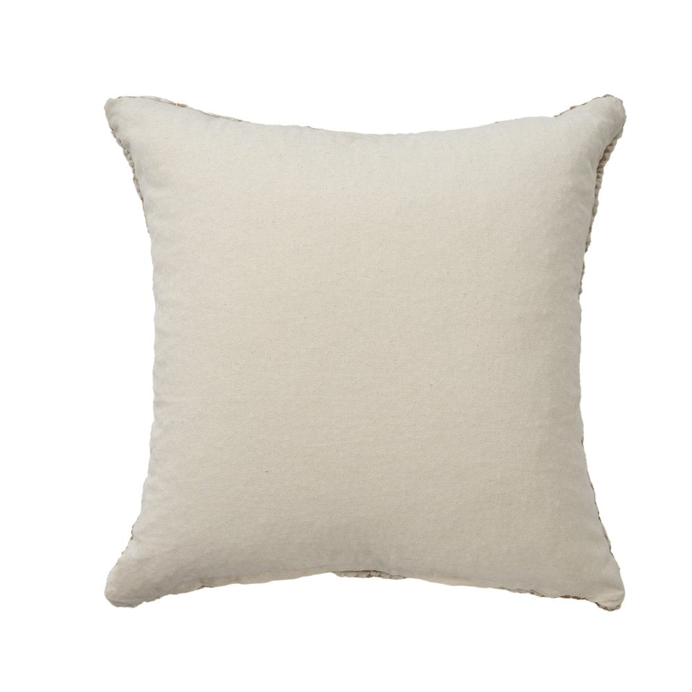 22" Ivory And Natural Striped Wool Blend Throw Pillow