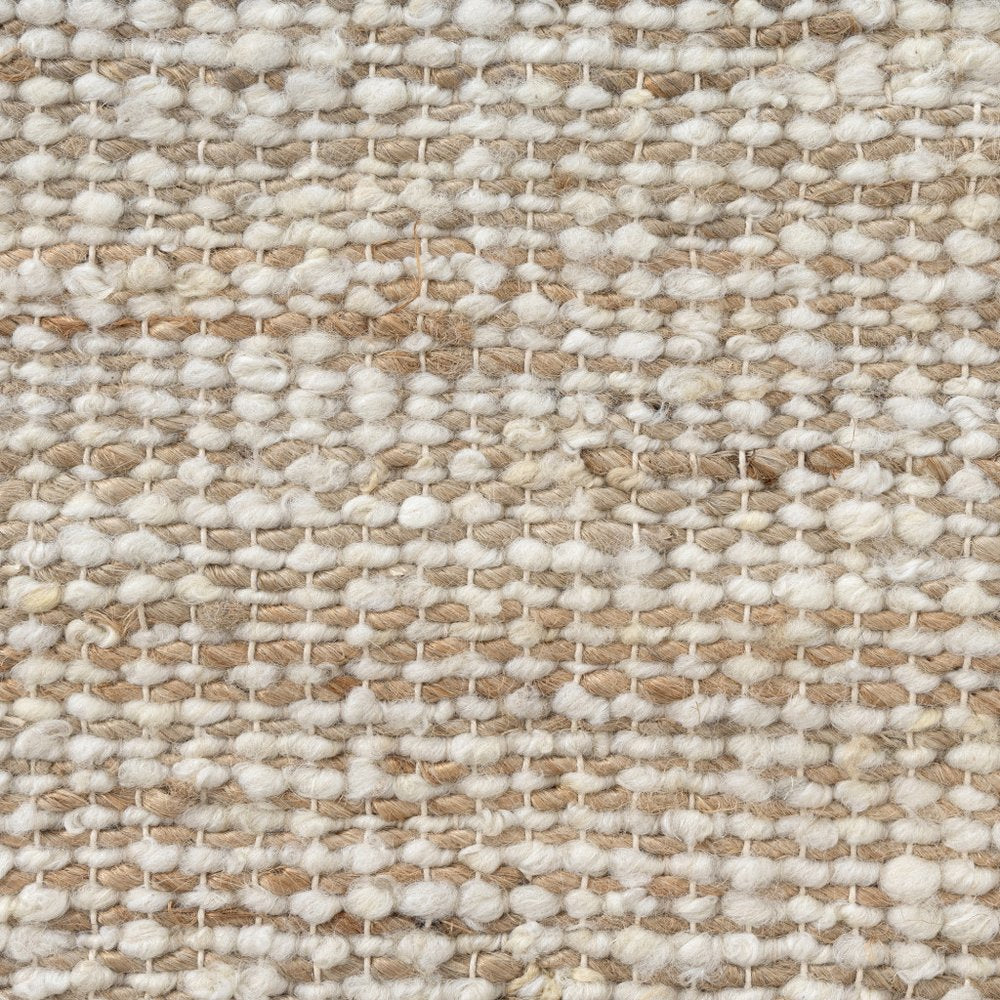 22" Ivory And Natural Striped Wool Blend Throw Pillow — view 5