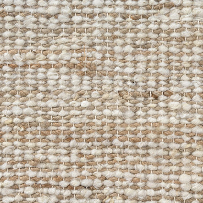 22" Ivory And Natural Striped Wool Blend Throw Pillow