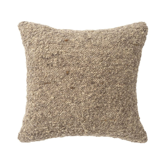 24" Brown Wool Throw Pillow