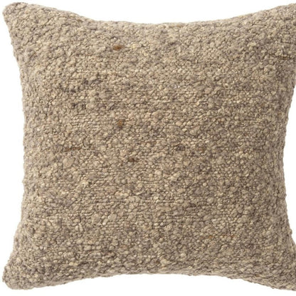 24" Brown Wool Throw Pillow