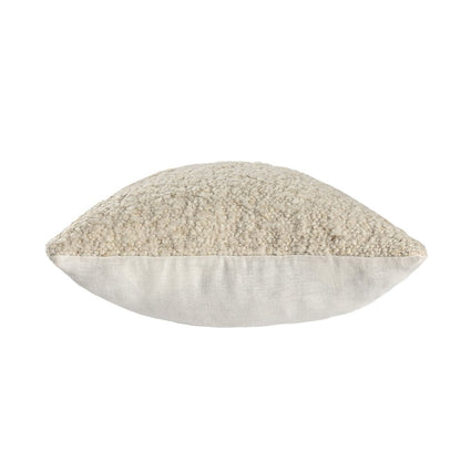 24" Ivory And Beige Wool Throw Pillow