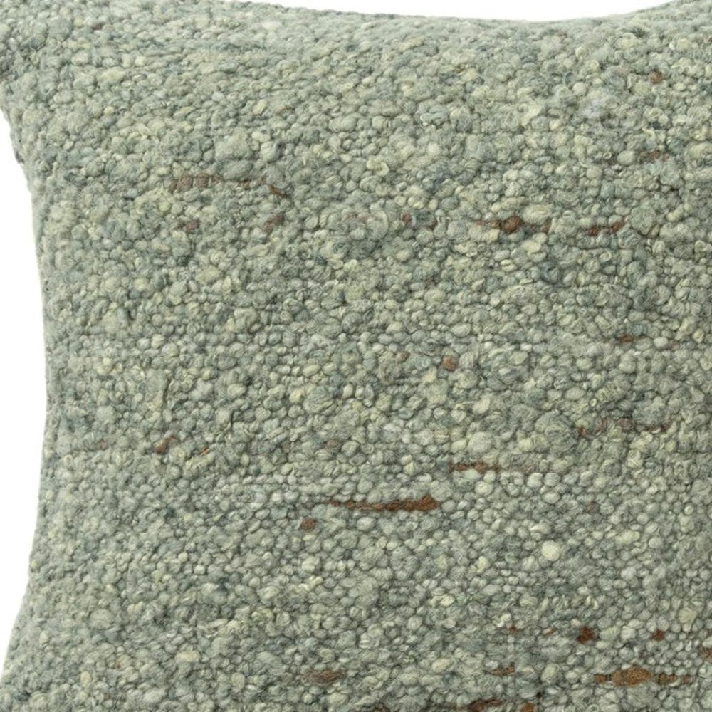 24" Green Wool Throw Pillow HomeRoots