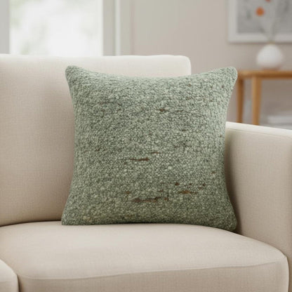 24" Green Wool Throw Pillow HomeRoots