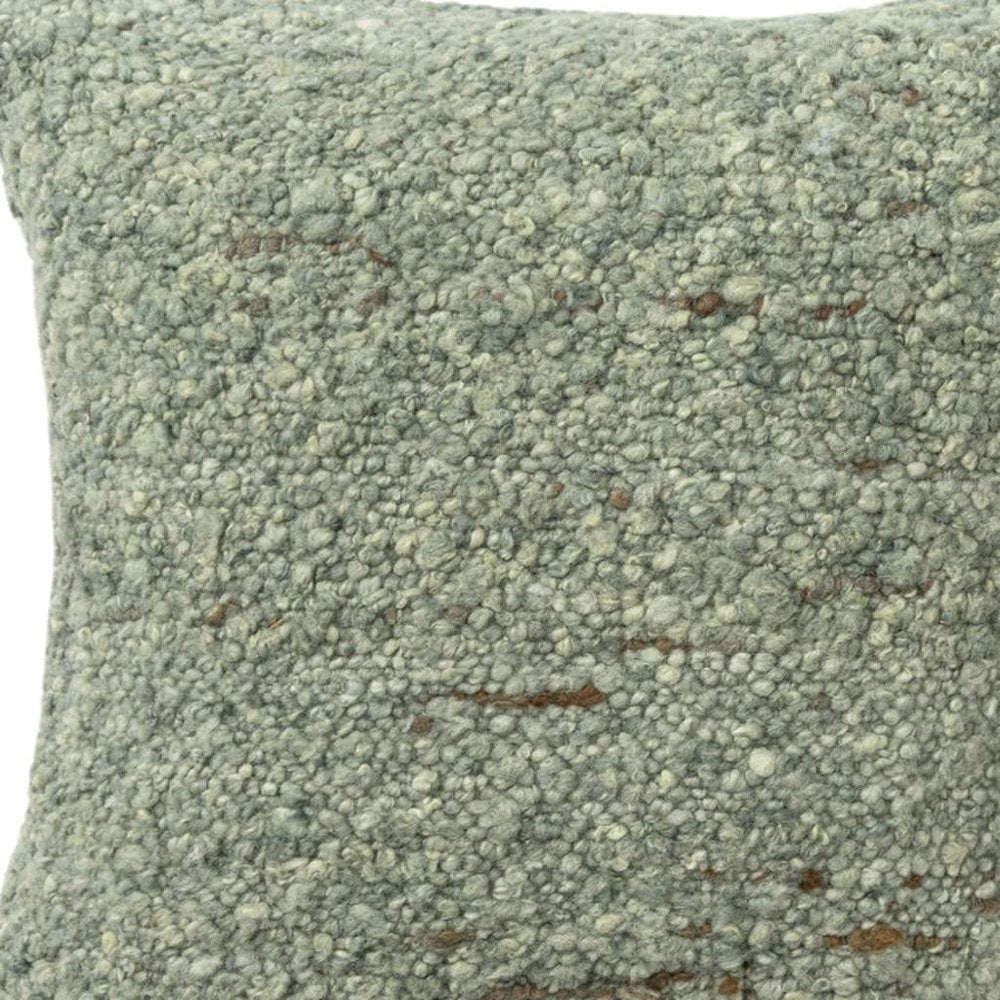 24" Green Wool Throw Pillow HomeRoots