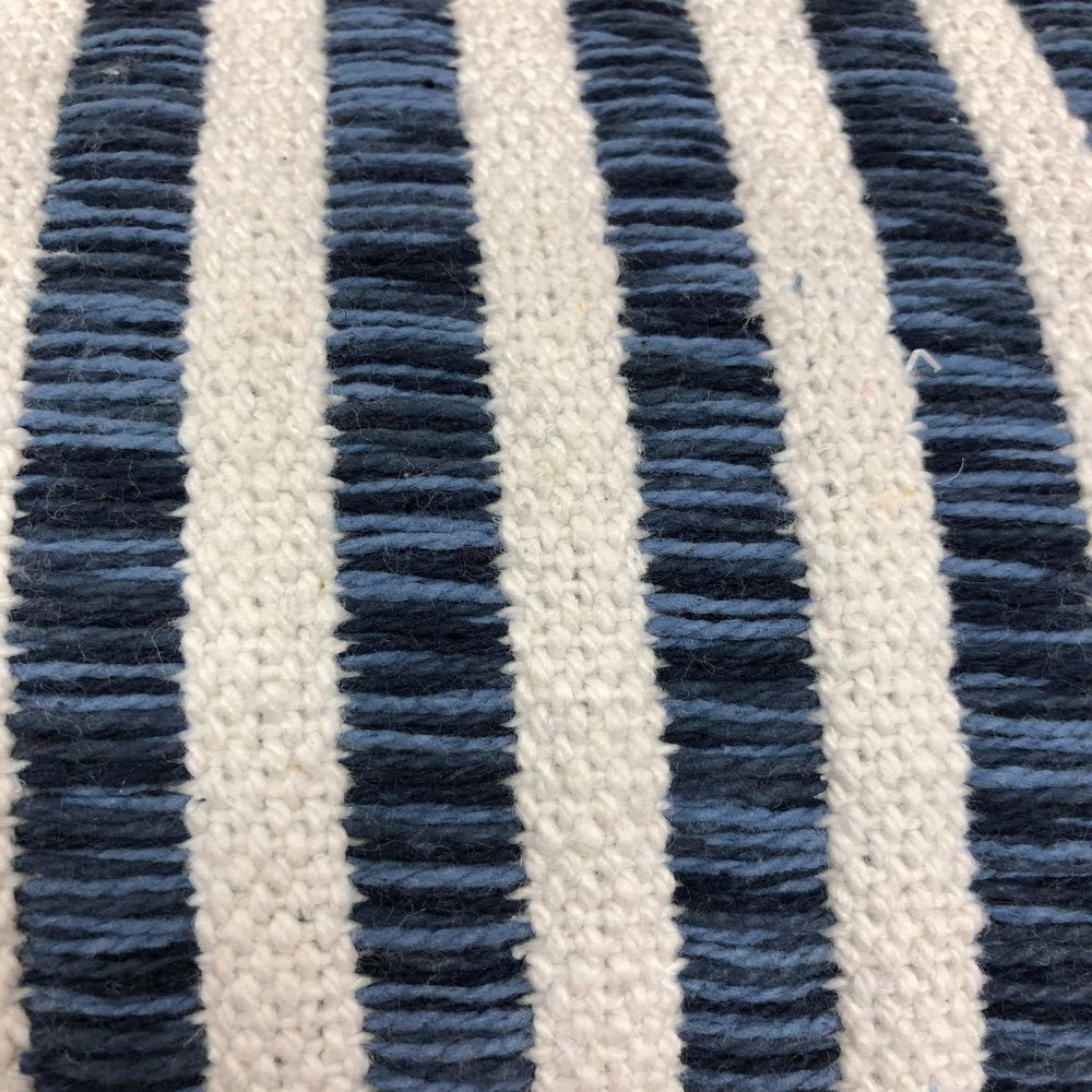 Set of Two 22" Blue And White Striped Cotton Throw Pillows — view 5