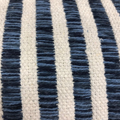 Set of Two 22" Blue And White Striped Cotton Throw Pillows