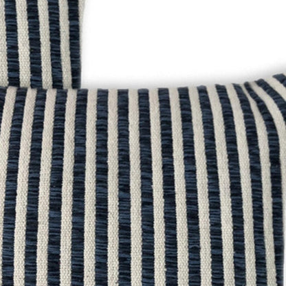 Set of Two 22" Blue And White Striped Cotton Throw Pillows