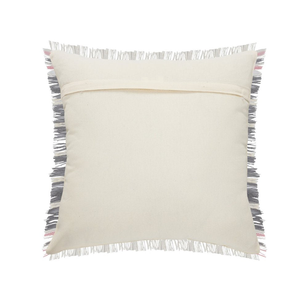 Set of Two 20" Gray And Light Gray Diamond Cotton Throw Pillows