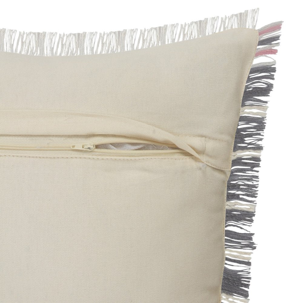 Set of Two 20" Gray And Light Gray Diamond Cotton Throw Pillows