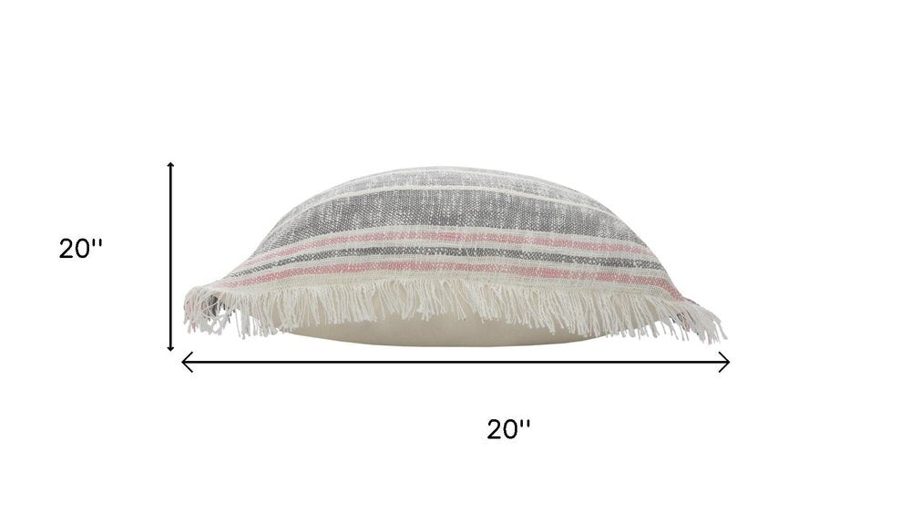 Set of Two 20" Gray And Light Gray Diamond Cotton Throw Pillows