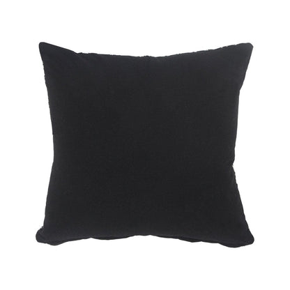 Set of Two 20" Black And Silver Cotton Throw Pillows
