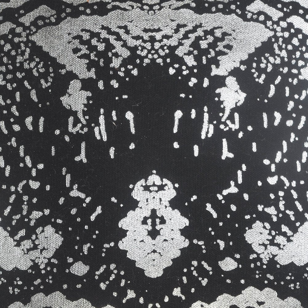 Set of Two 20" Black And Silver Cotton Throw Pillows